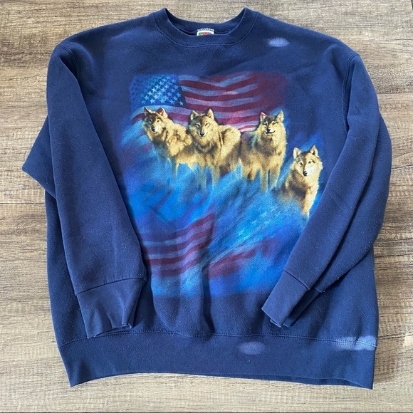 Vintage American Wolf Sweatshirt Size XL - Picture 4 of 13